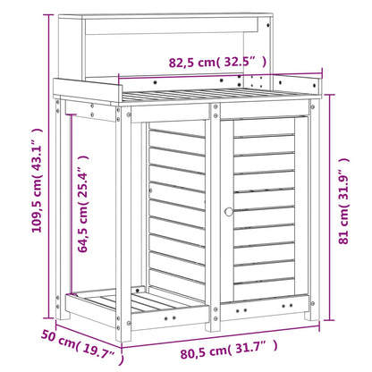 Tavolo Invaso Con Ripiani 82,5X50X109,5Cm Legno Impregnato Pino