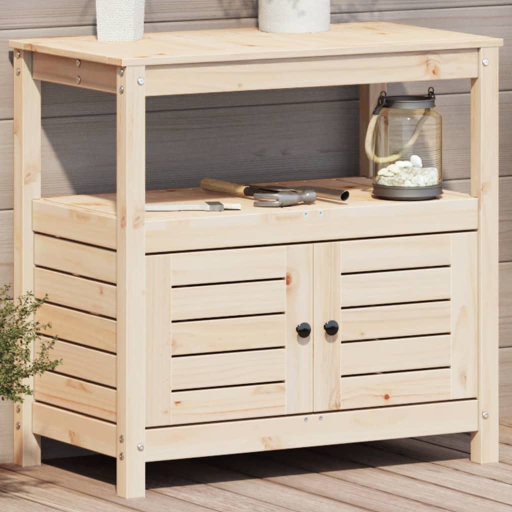Tavolo Invaso Con Ripiani 82,5X45X81 Cm Legno Massello Douglas
