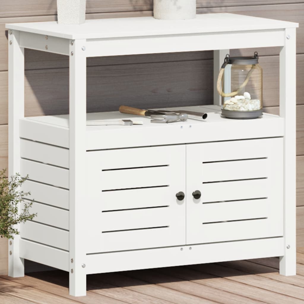 Tavolo Invaso Con Ripiani 82,5X45X81 Cm Legno Massello Douglas