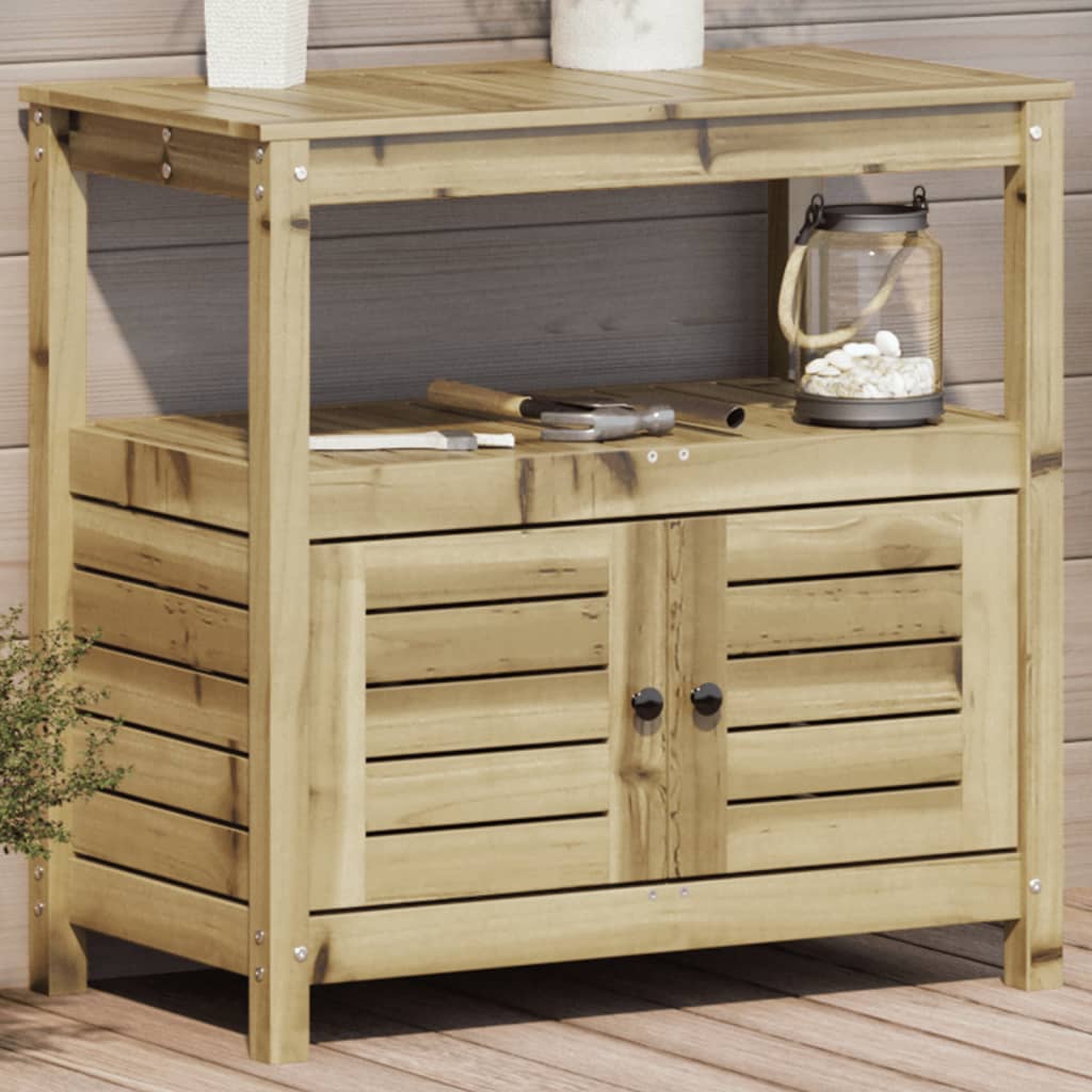 Tavolo Invaso Con Ripiani 82,5X45X81 Cm Legno Massello Douglas