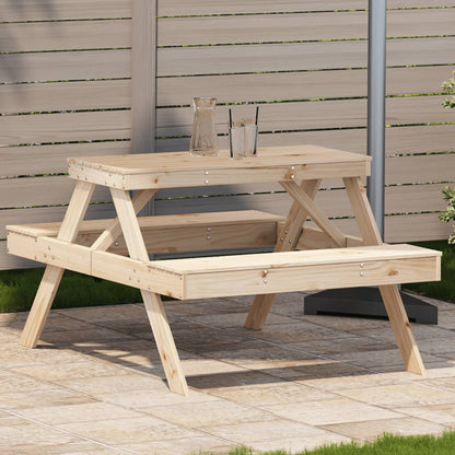 Tavolo Da Picnic 105X134X75 Cm In Legno Massello Di Pino