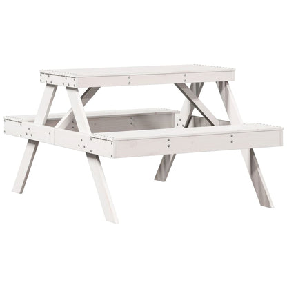 Tavolo Da Picnic 105X134X75 Cm In Legno Massello Di Pino