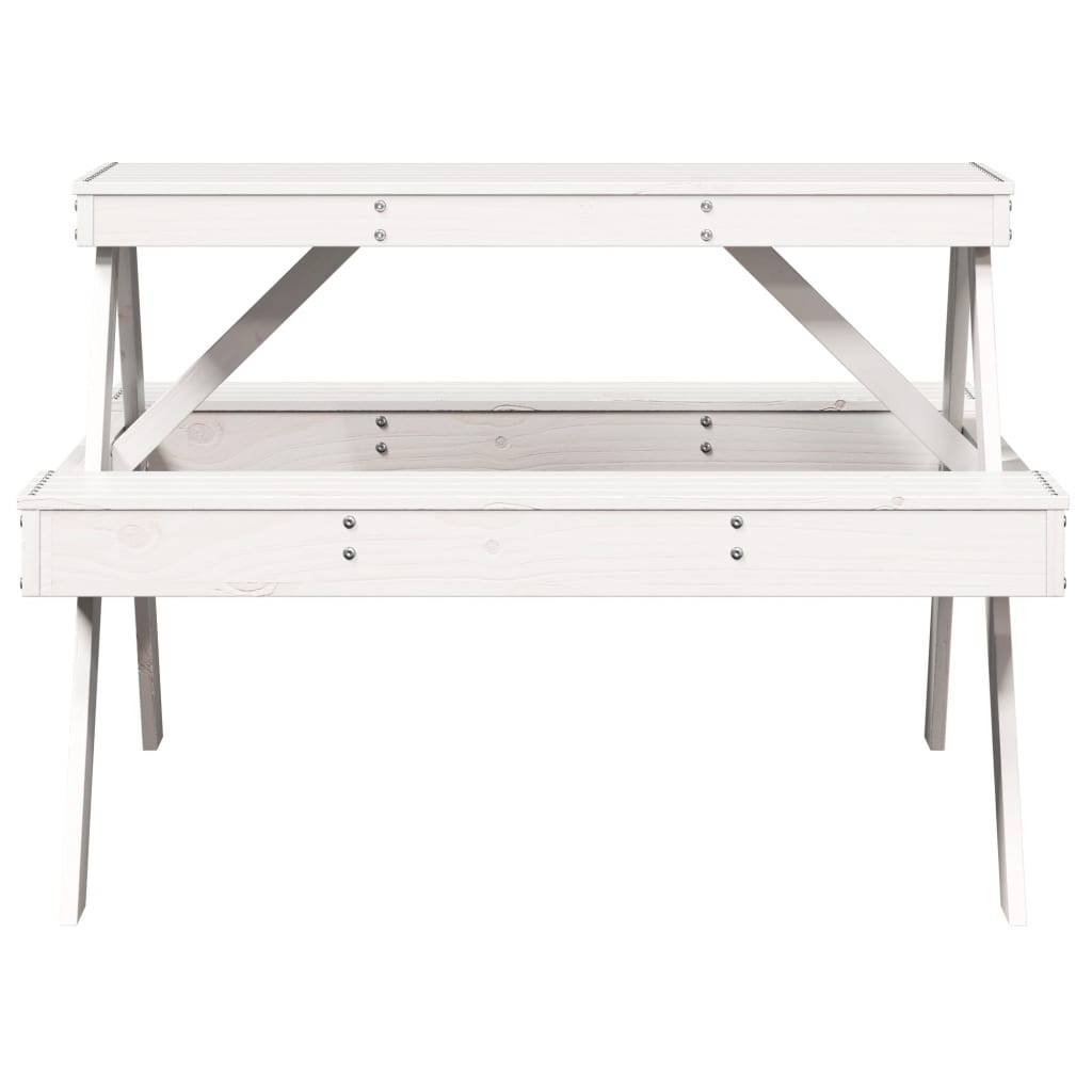 Tavolo Da Picnic 105X134X75 Cm In Legno Massello Di Pino
