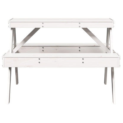 Tavolo Da Picnic 105X134X75 Cm In Legno Massello Di Pino