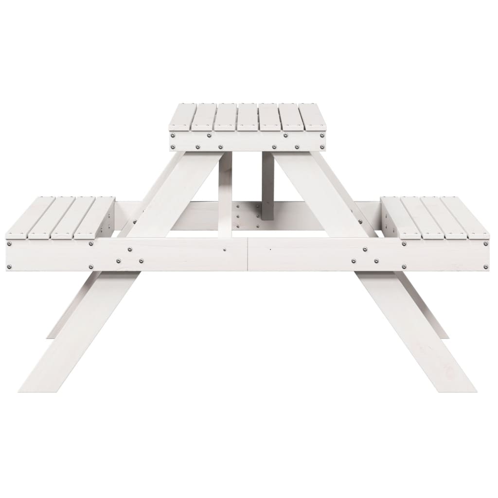 Tavolo Da Picnic 105X134X75 Cm In Legno Massello Di Pino