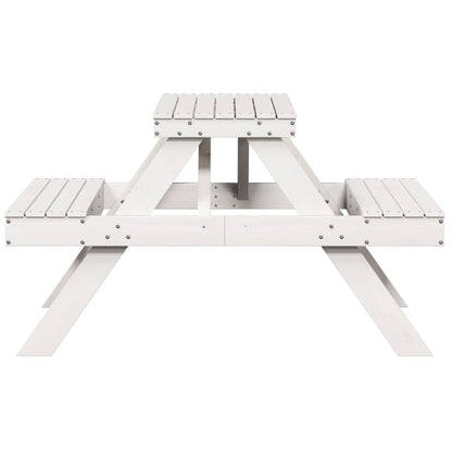 Tavolo Da Picnic 105X134X75 Cm In Legno Massello Di Pino