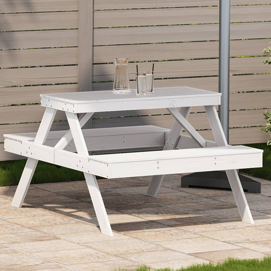 Tavolo Da Picnic 105X134X75 Cm In Legno Massello Di Pino
