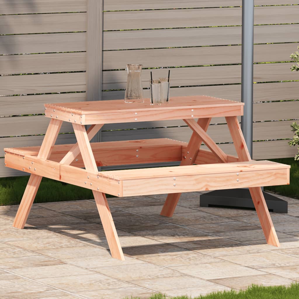 Tavolo Da Picnic 105X134X75 Cm In Legno Massello Di Pino