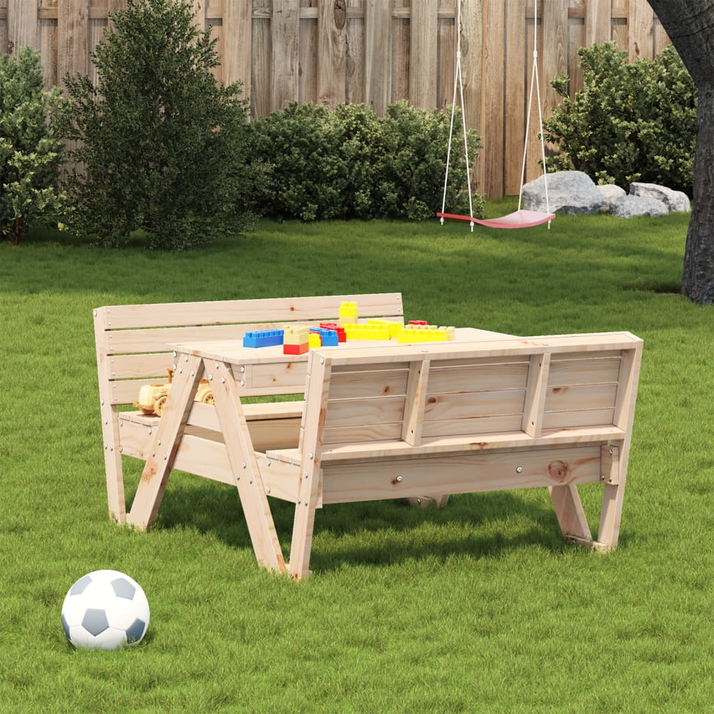 Tavolo Da Picnic Per Bambini 88X122X58Cm Legno Massello Di Pino