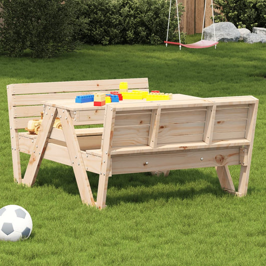 Tavolo Da Picnic Per Bambini 88X122X58Cm Legno Massello Di Pino