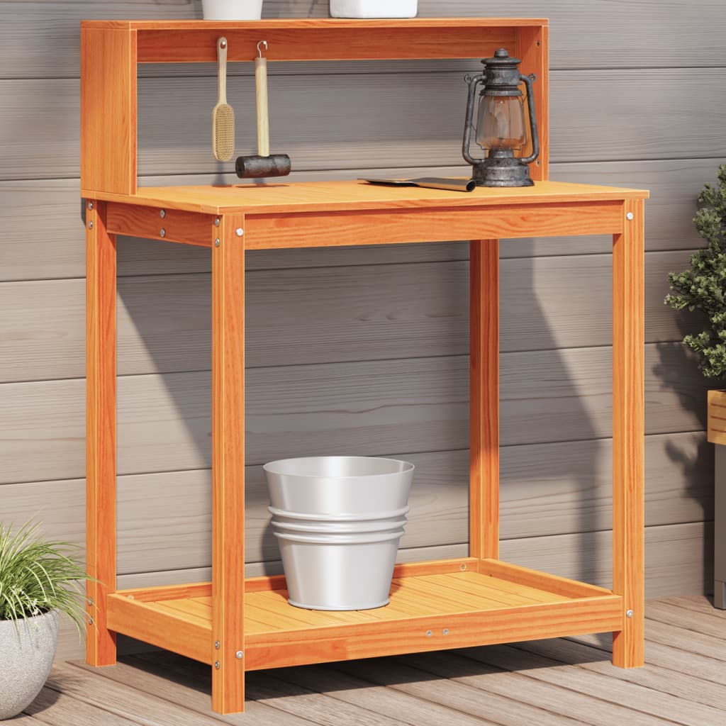 Tavolo Invaso Con Ripiani 82,5X50X109,5Cm Legno Impregnato Pino