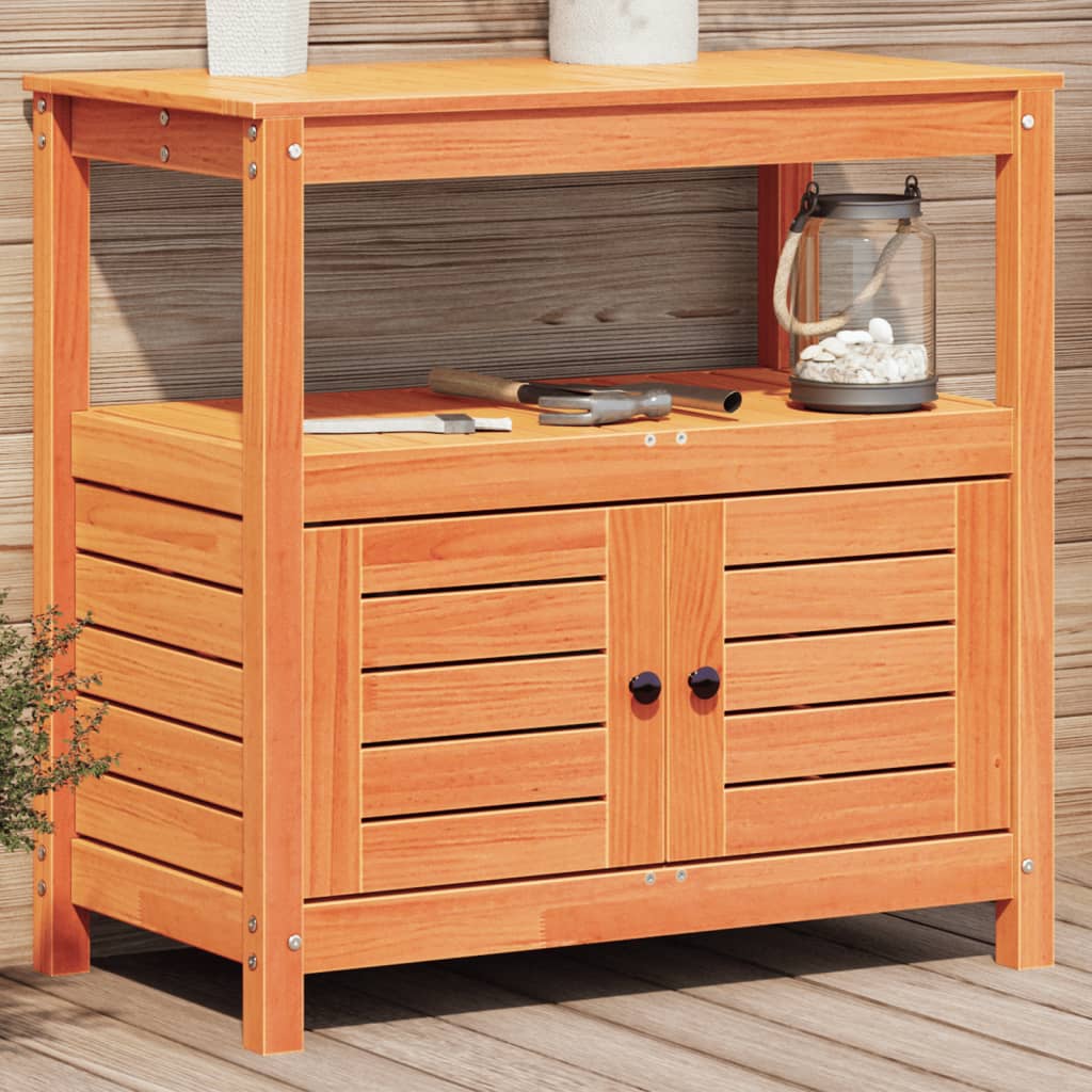 Tavolo Invaso Con Ripiani 82,5X45X81 Cm Legno Massello Douglas