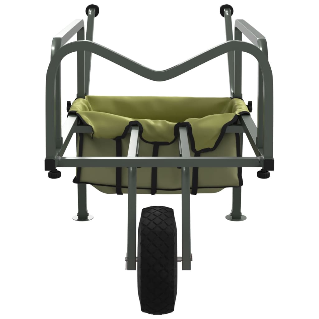 Carrello Da Pesca Verde Con Ruota Acciaio Verniciato A Polvere