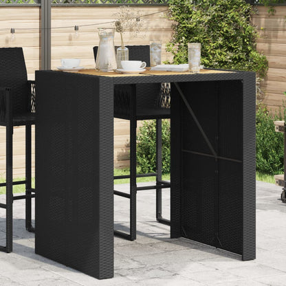 Tavolo Bar Da Giardino Piano In Acacia Polyrattan