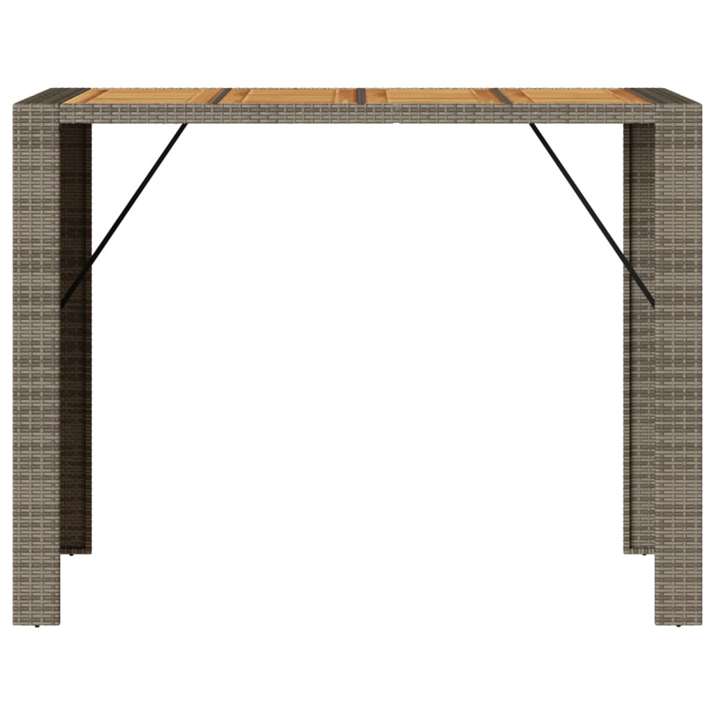Tavolo Bar Da Giardino Piano In Acacia Polyrattan