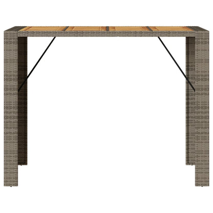 Tavolo Bar Da Giardino Piano In Acacia Polyrattan