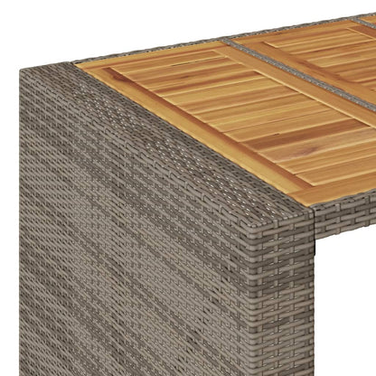 Tavolo Bar Da Giardino Piano In Acacia Polyrattan