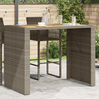 Tavolo Bar Da Giardino Piano In Acacia Polyrattan