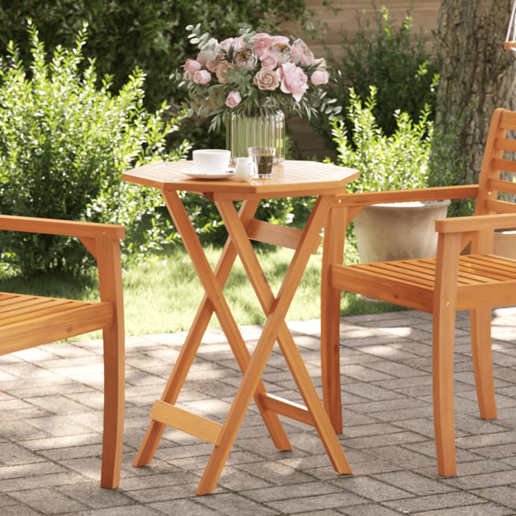 Tavolo Da Giardino Pieghevole Ø70X75Cm Legno Massello Di Acacia