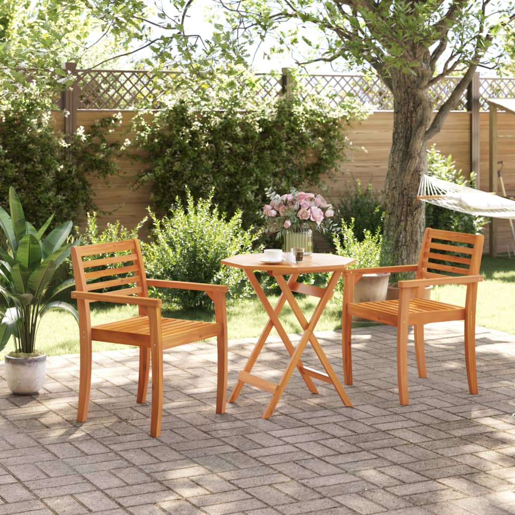 Tavolo Da Giardino Pieghevole Ø70X75Cm Legno Massello Di Acacia