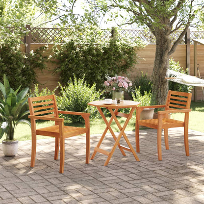 Tavolo Da Giardino Pieghevole Ø70X75Cm Legno Massello Di Acacia