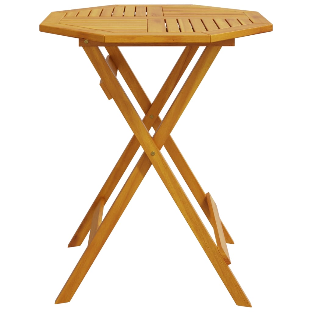 Tavolo Da Giardino Pieghevole Ø70X75Cm Legno Massello Di Acacia