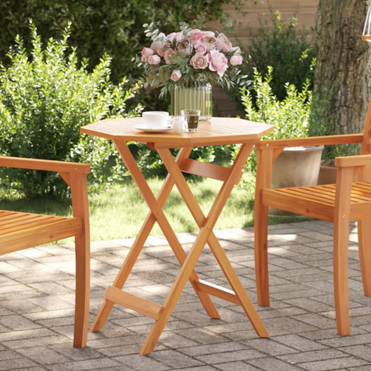 Tavolo Da Giardino Pieghevole Ø70X75Cm Legno Massello Di Acacia