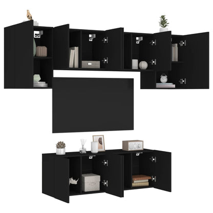 Mobili Tv A Muro 6Pz In Legno Multistrato
