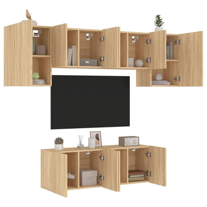 Mobili Tv A Muro 6Pz In Legno Multistrato