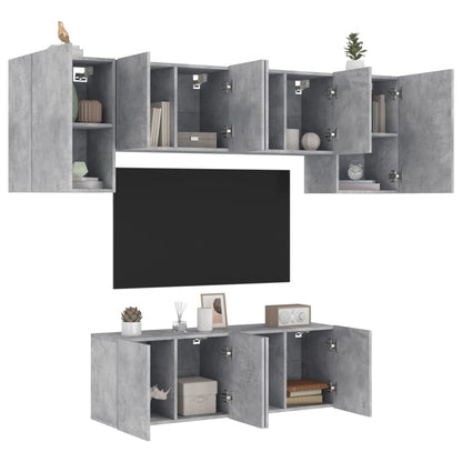 Mobili Tv A Muro 6Pz In Legno Multistrato