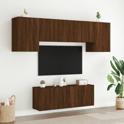 Mobili Tv A Muro 6Pz In Legno Multistrato