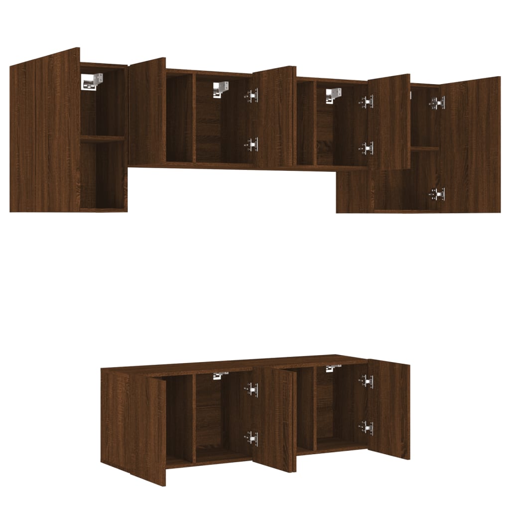 Mobili Tv A Muro 6Pz In Legno Multistrato