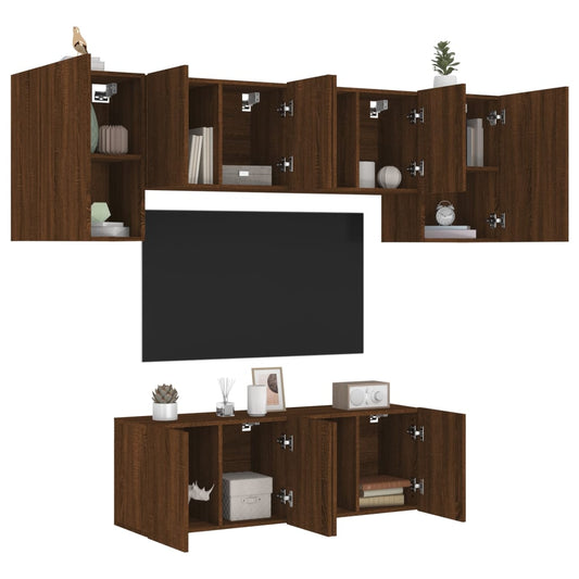 Mobili Tv A Muro 6Pz In Legno Multistrato
