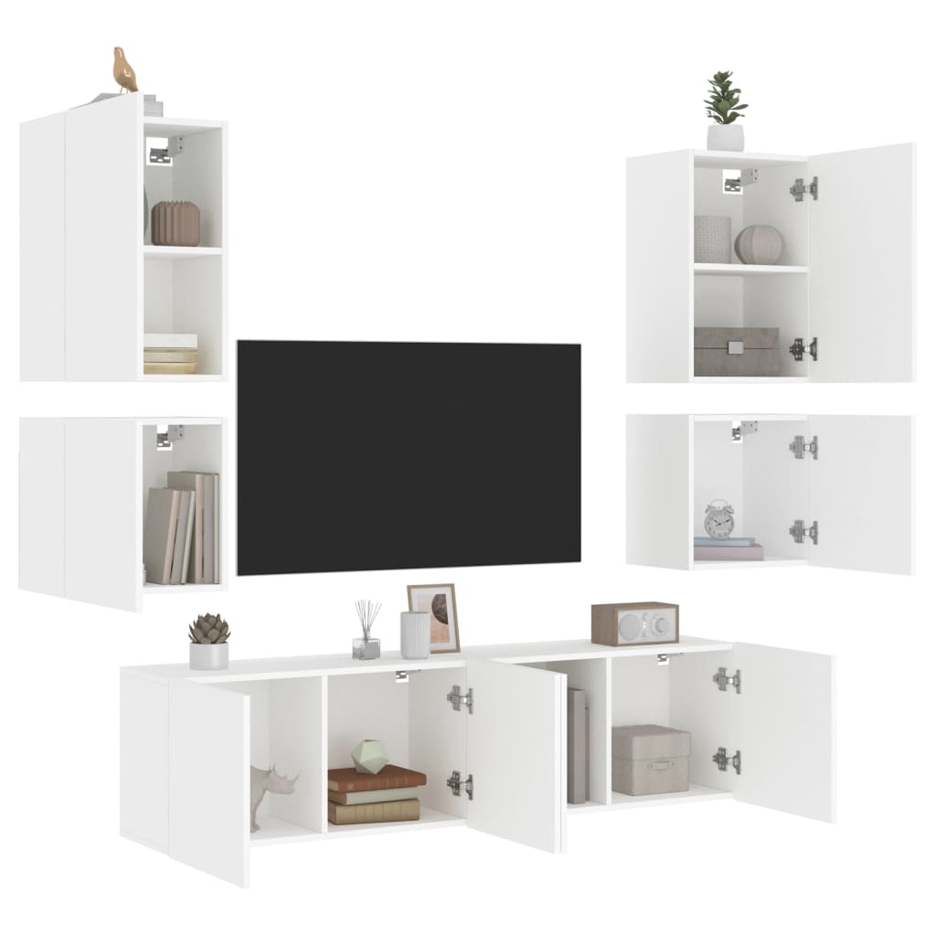 Mobili Tv A Muro 6Pz In Legno Multistrato