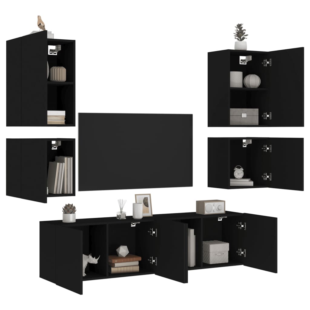 Mobili Tv A Muro 6Pz In Legno Multistrato