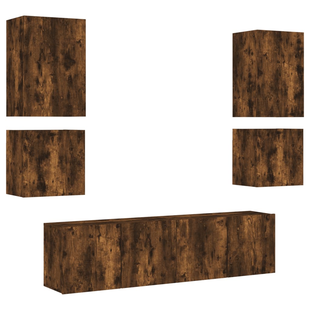 Mobili Tv A Muro 6Pz In Legno Multistrato