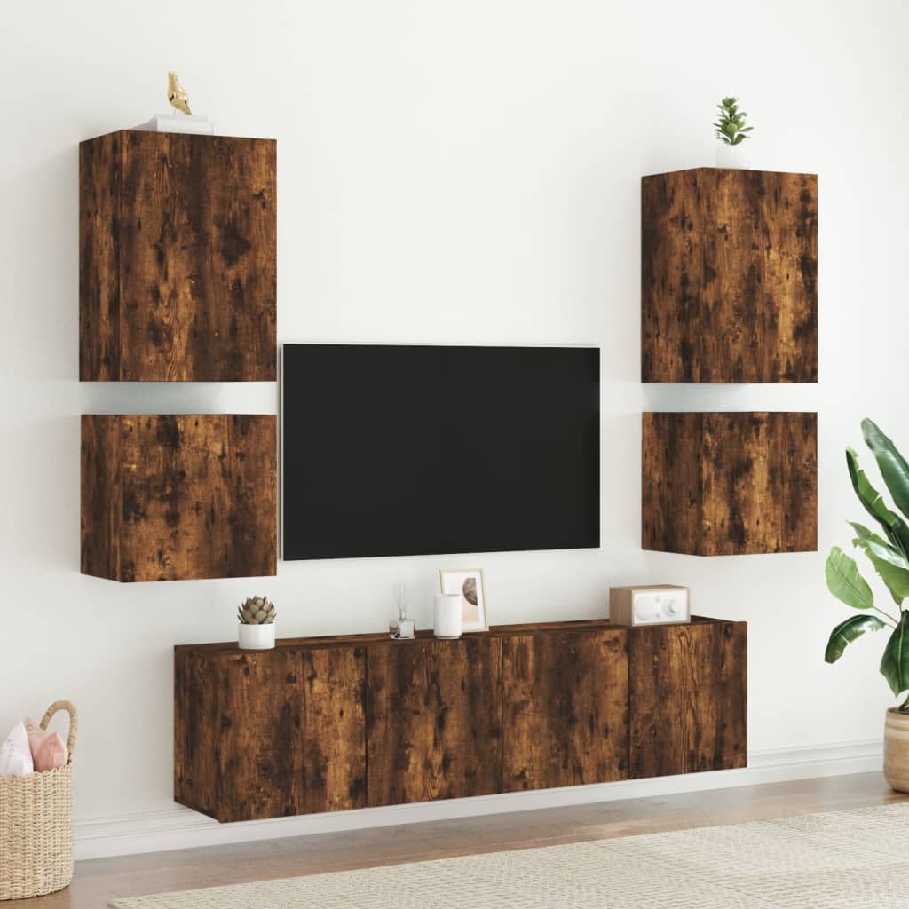 Mobili Tv A Muro 6Pz In Legno Multistrato