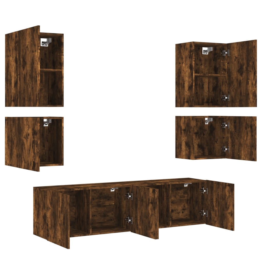 Mobili Tv A Muro 6Pz In Legno Multistrato