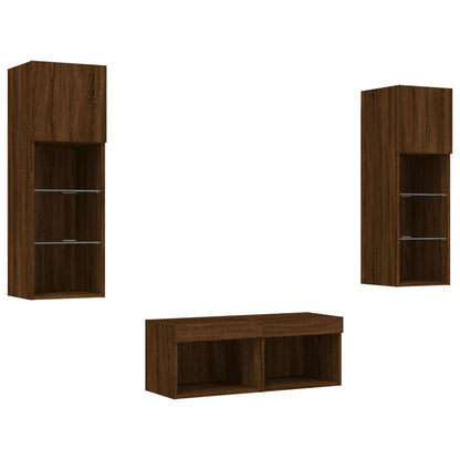 Mobili Tv A Muro 4Pz Con Luci Led