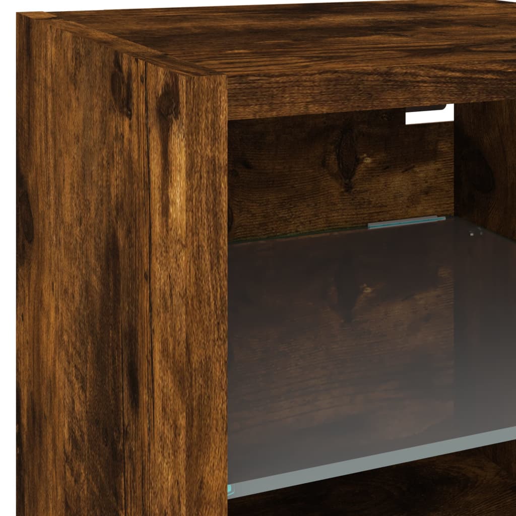 Mobili Tv A Muro Con Led 7Pz In Legno Multistrato