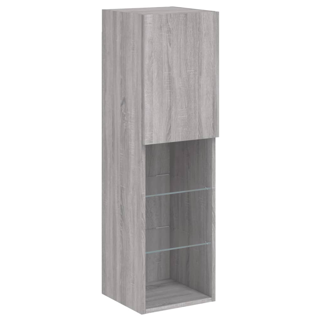 Mobili Tv A Muro Con Led 4Pz In Legno Multistrato