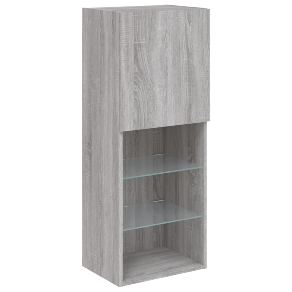 Mobili Tv A Muro Con Led 4Pz In Legno Multistrato
