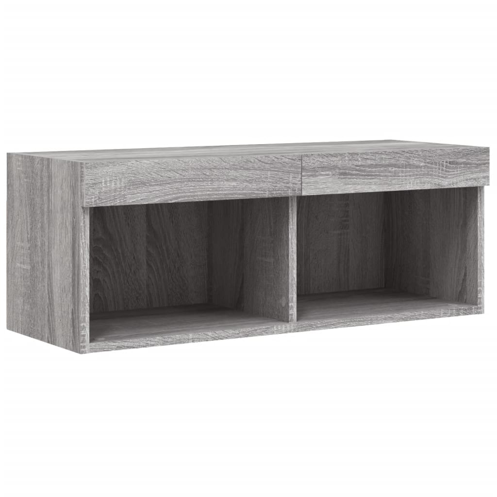 Mobili Tv A Muro Con Led 4Pz In Legno Multistrato