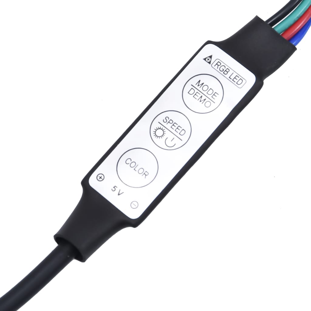 Mobili Tv A Muro Con Led 4Pz Bianchi In Legno Multistrato