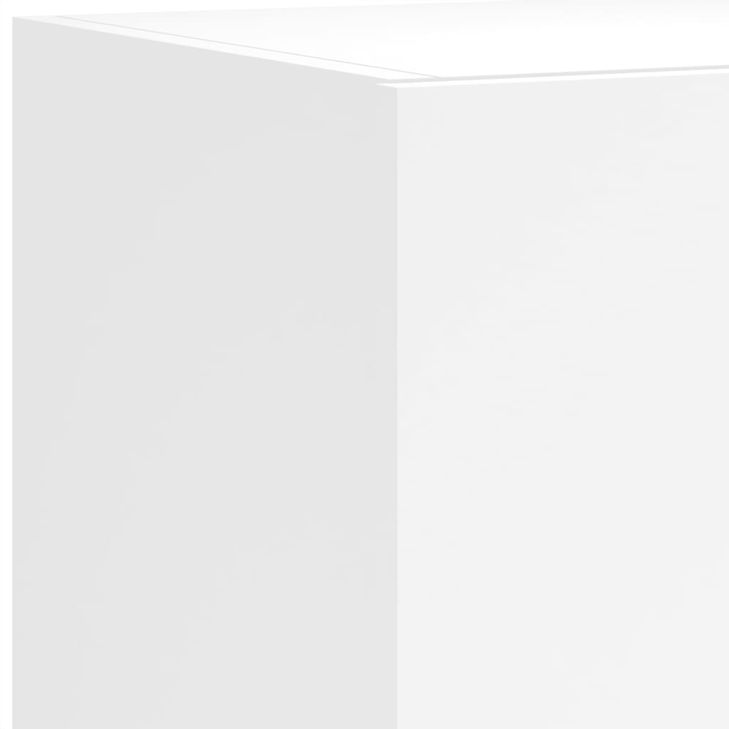 Mobili Tv A Muro Con Led 4Pz Bianchi In Legno Multistrato