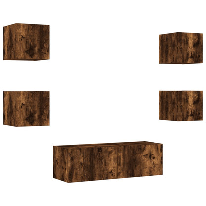 Mobili Tv A Muro 5Pz Con Luci Led