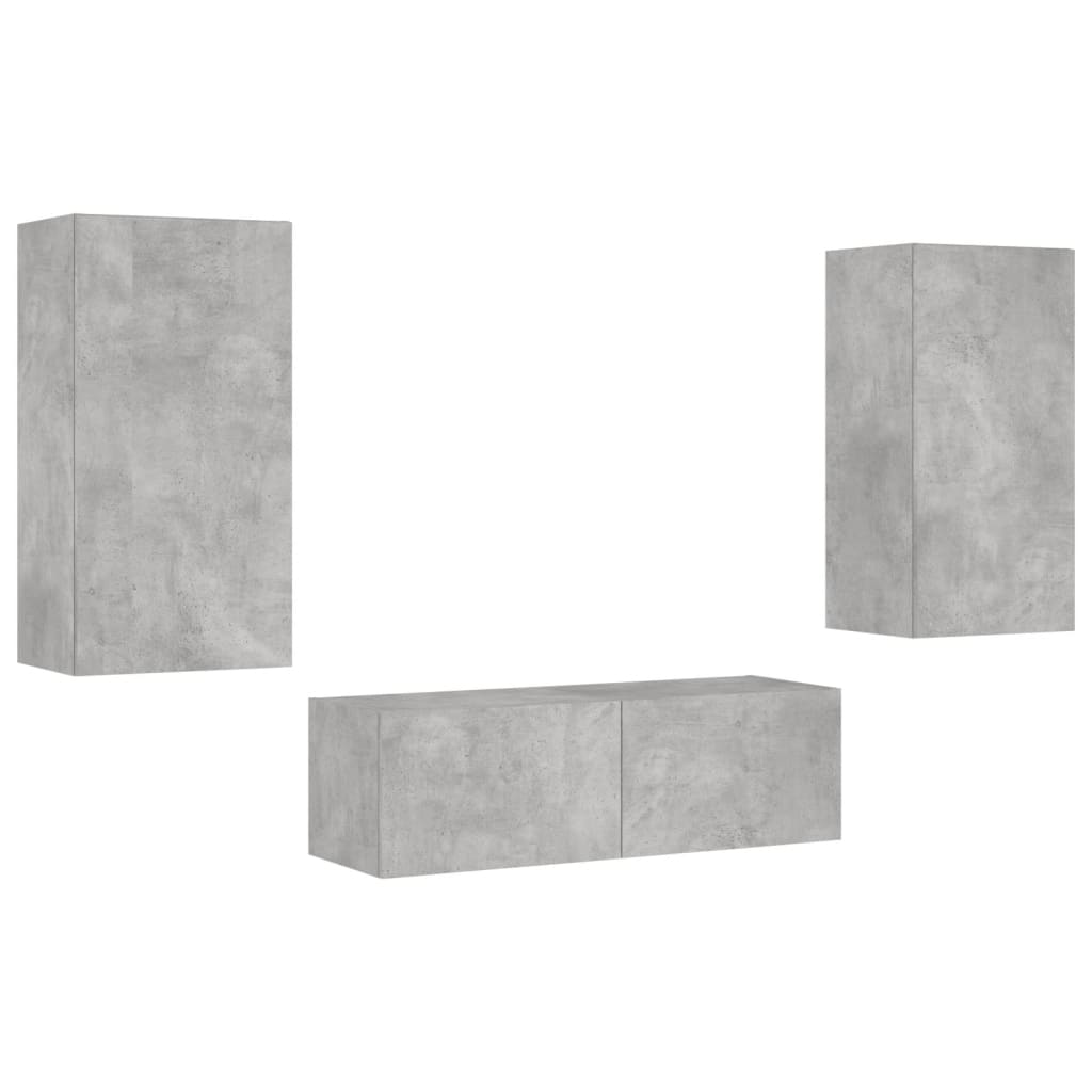 Mobili Tv A Muro 3Pz Con Luci Led