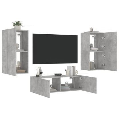 Mobili Tv A Muro 3Pz Con Luci Led