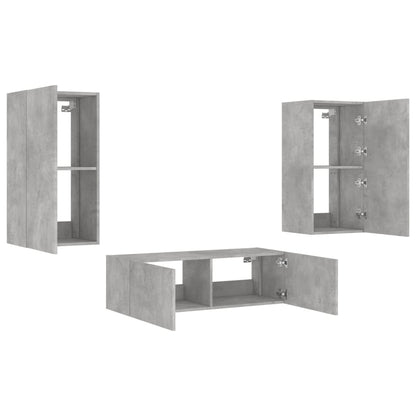 Mobili Tv A Muro 3Pz Con Luci Led
