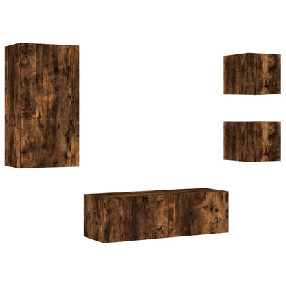 Mobili Tv A Muro 4Pz Con Luci Led